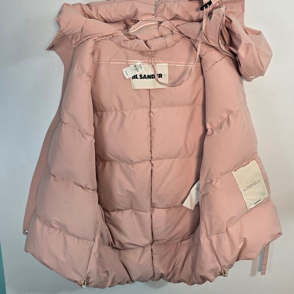 Jil Sander Pink Hooded Down Puffer Vest NWT Duck Down Size 40 US 10 - Picture 6 of 13